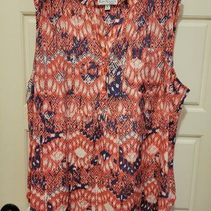 Purple Coral  White Summer Blouse - Kim Rogers